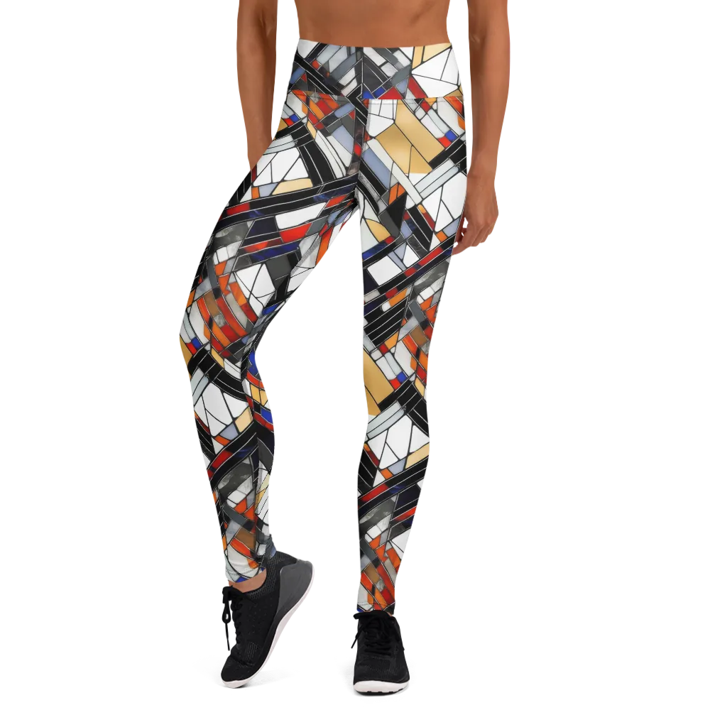 Stained Geometry on Yoga Leggings — Front