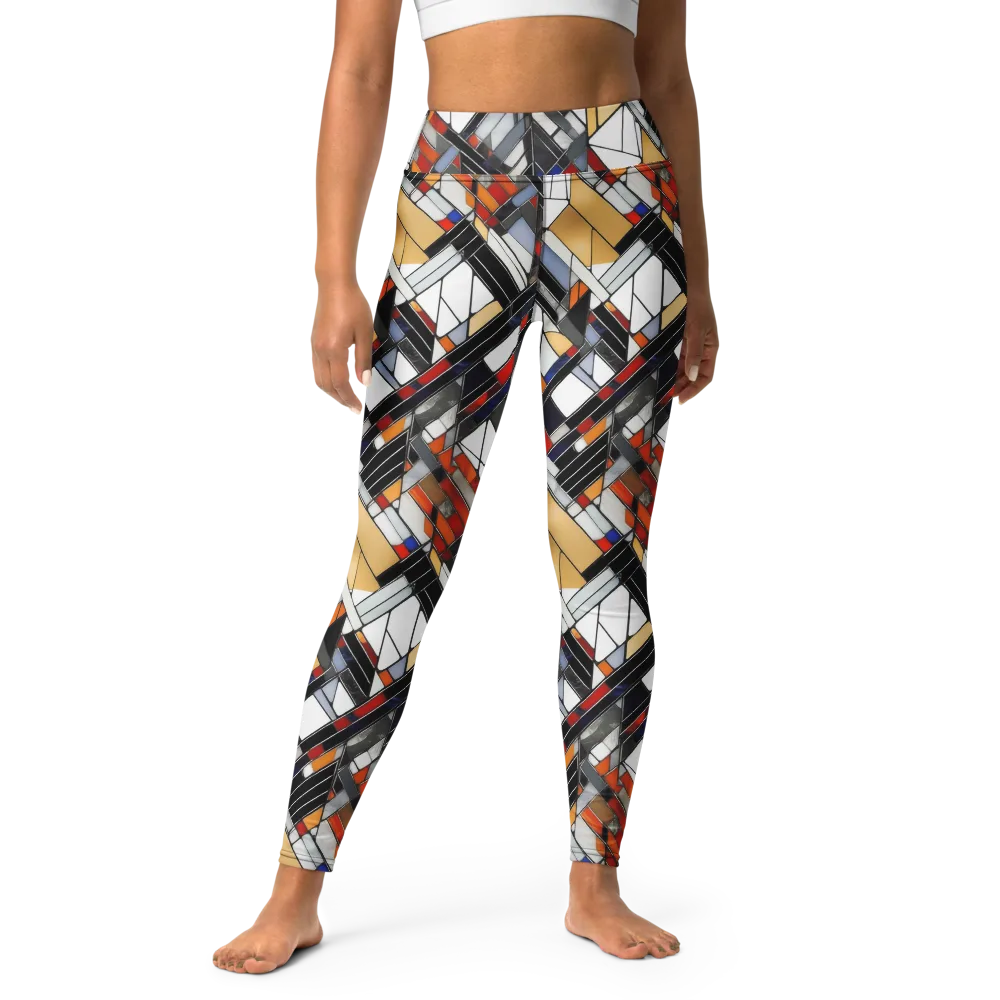 Stained Geometry on Yoga Leggings — Front