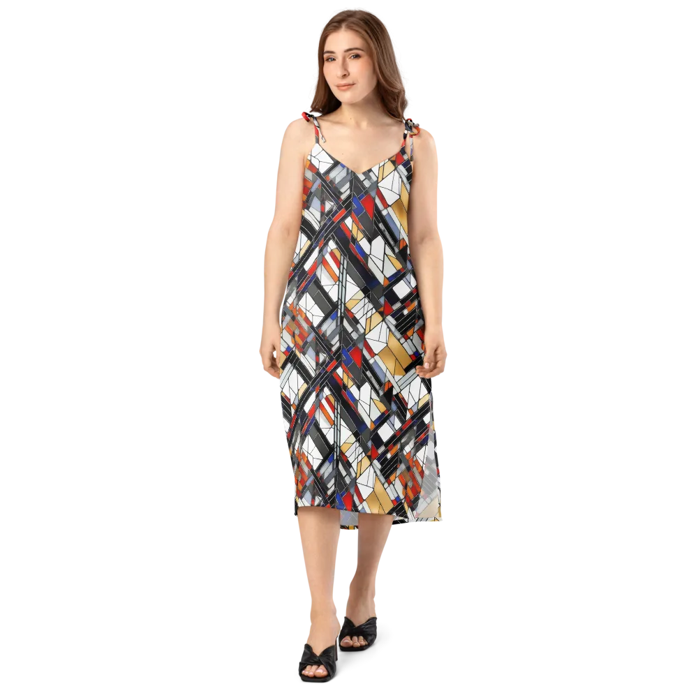 Stained Geometry on Slip Dress — Front