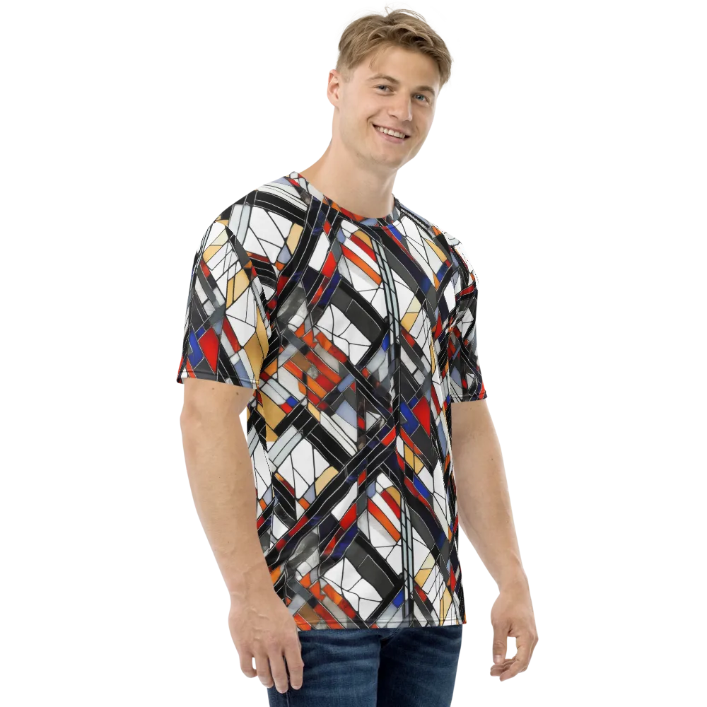 Stained Geometry on Men's Crew Neck T-Shirt — Right