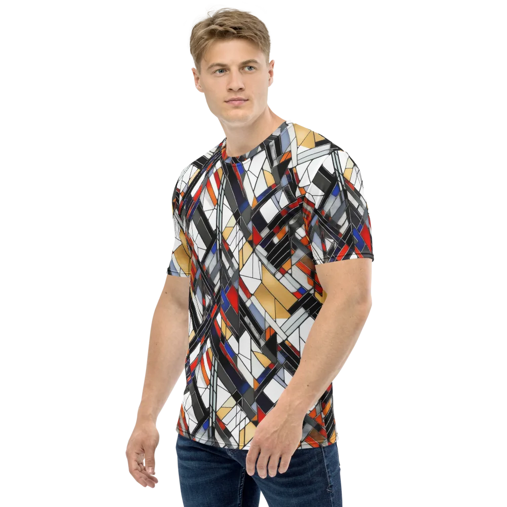 Stained Geometry on Men's Crew Neck T-Shirt — Left