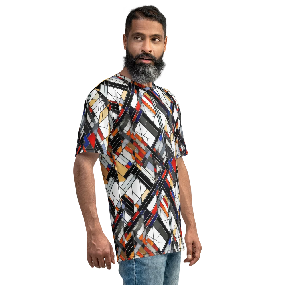 Stained Geometry on Men's Crew Neck T-Shirt — Right