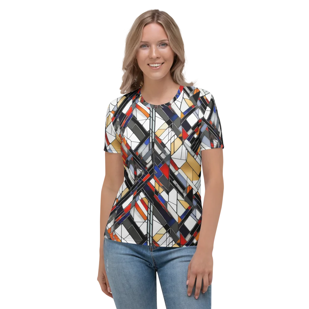 Stained Geometry on Women's Crew Neck T-Shirt — Front