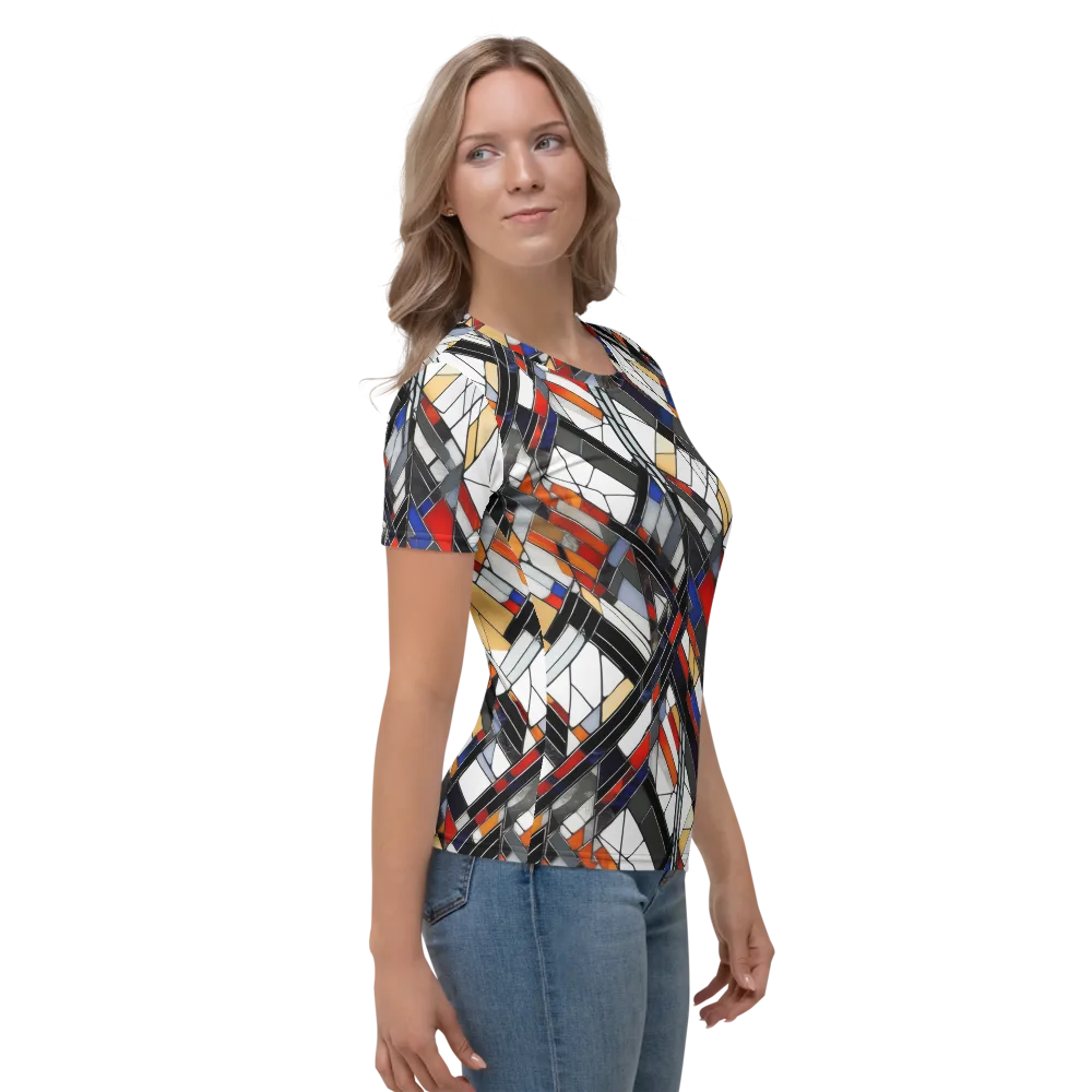 Stained Geometry on Women's Crew Neck T-Shirt — Right