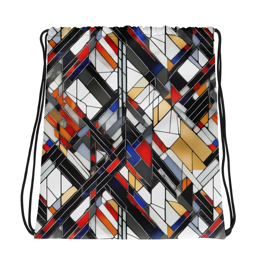 Stained Geometry on Drawstring Bag — Photo