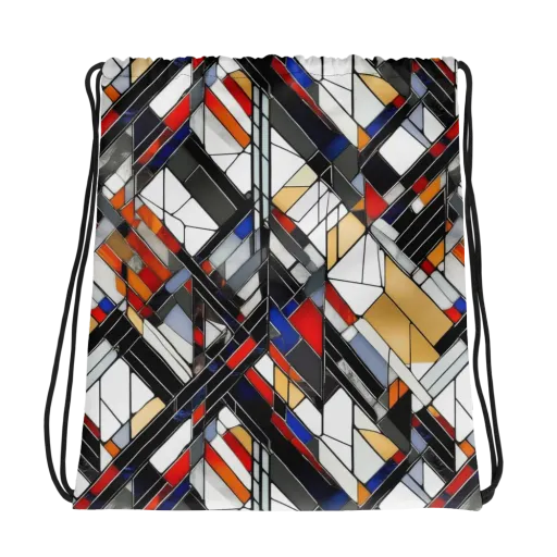 Stained Geometry on a Drawstring Bag