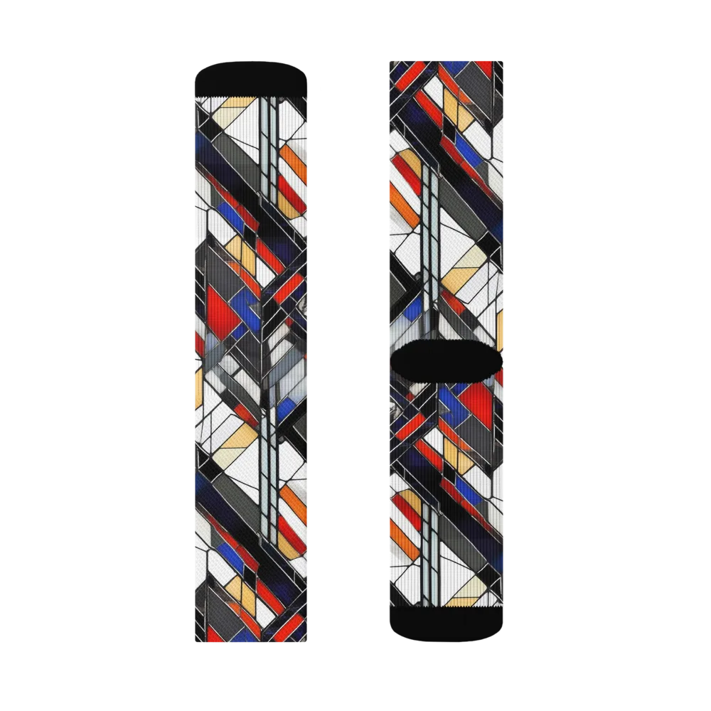 Stained Geometry on Socks — Right Sock
