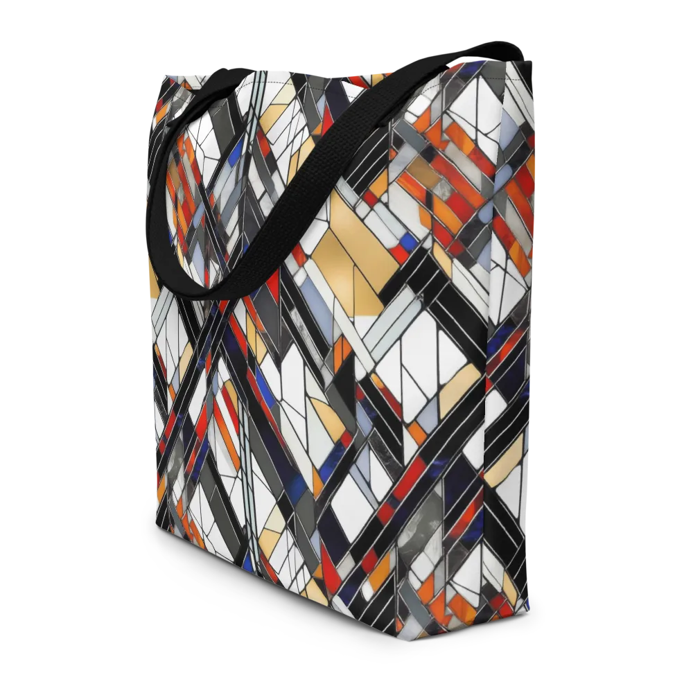 Stained Geometry on Large Tote Bag W/ Pocket — Front