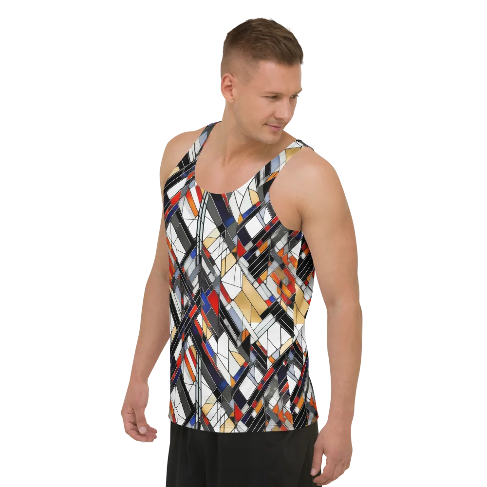 Stained Geometry on Men's Tank Top — Left Front