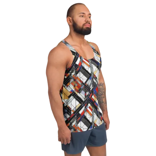 Stained Geometry on a Men's Tank Top