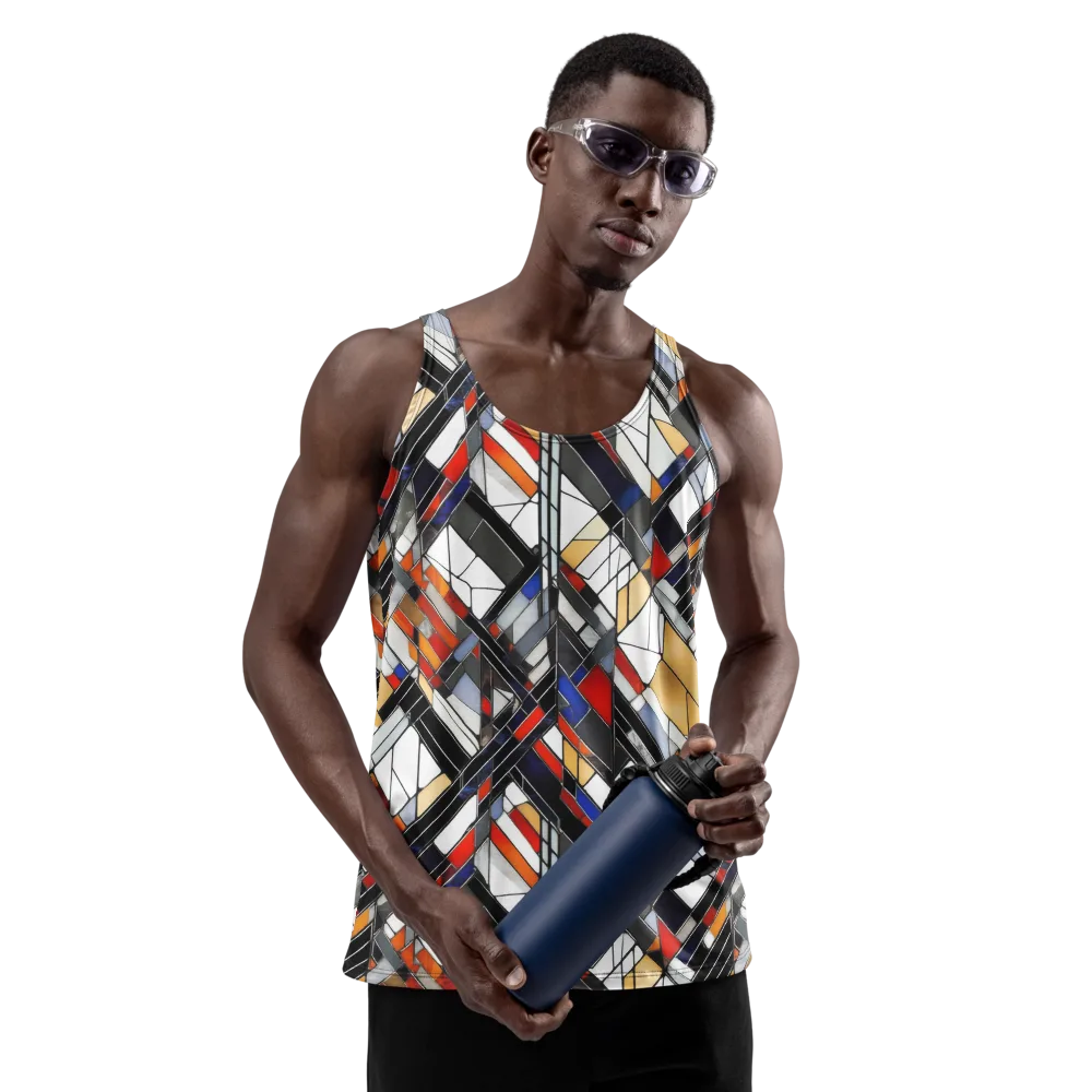 Stained Geometry on Men's Tank Top — Front