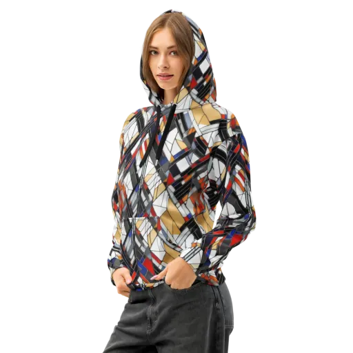 Stained Geometry on a Cotton Hoodie