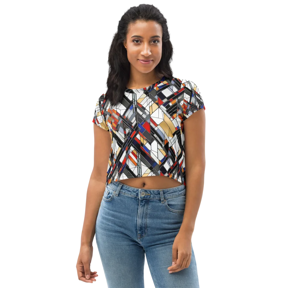 Stained Geometry on Crop Tee — Front