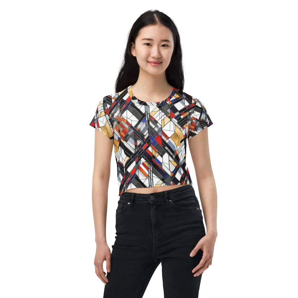Stained Geometry on Crop Tee — Front