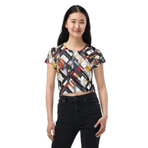 Stained Geometry on a Crop Tee