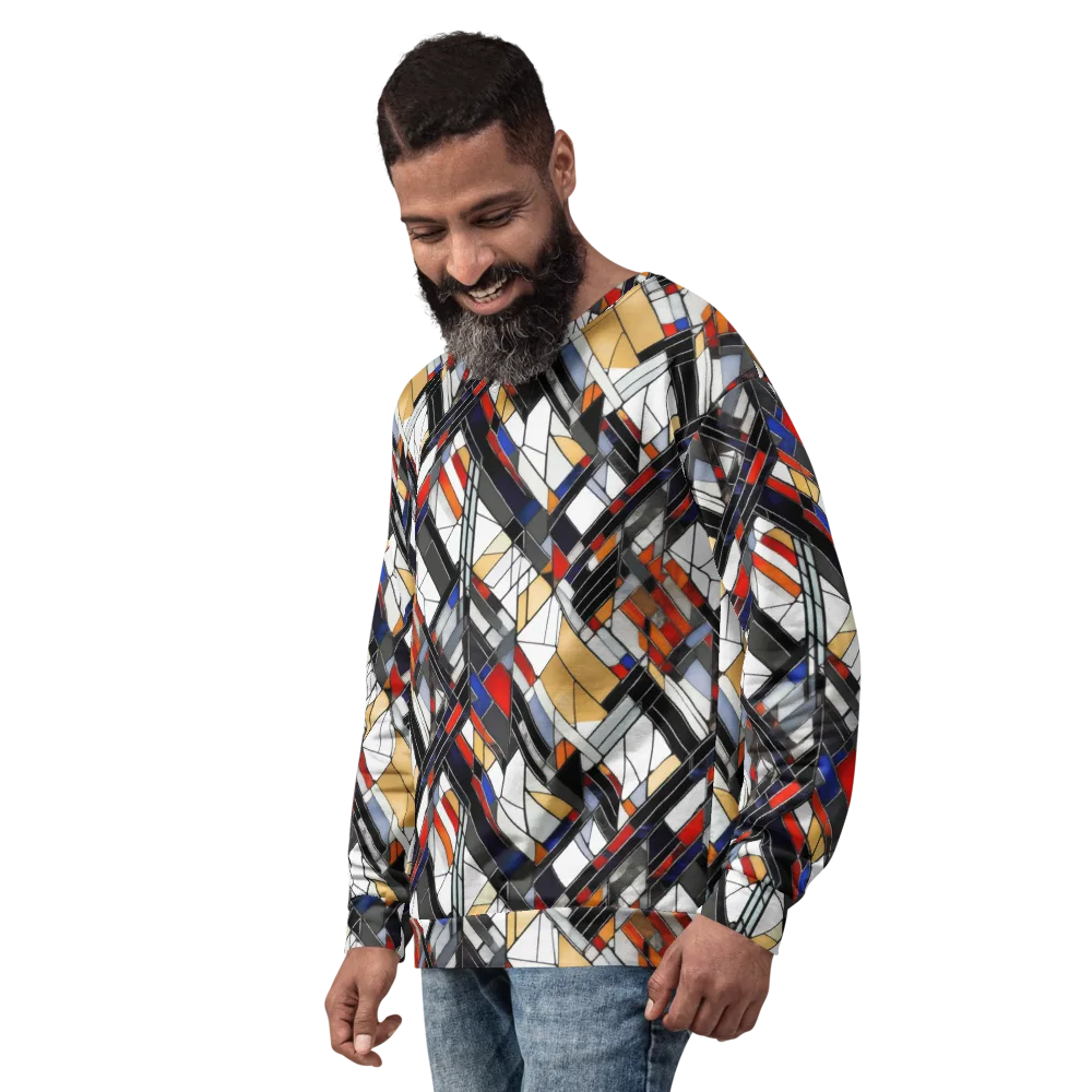 Stained Geometry on Sweatshirt — Left Front