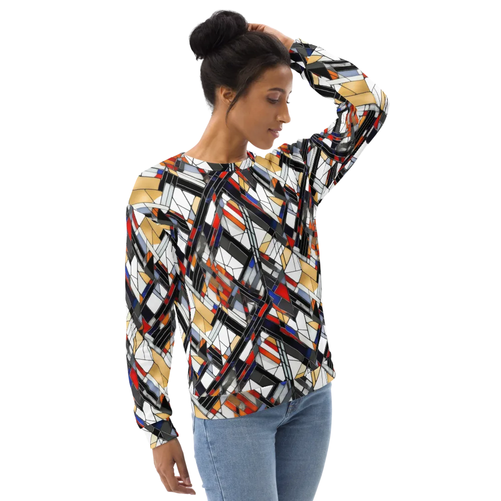 Stained Geometry on Sweatshirt — Right Front