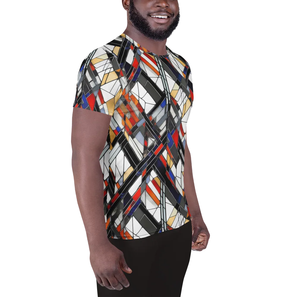 Stained Geometry on Men's Athletic T-Shirt — Right