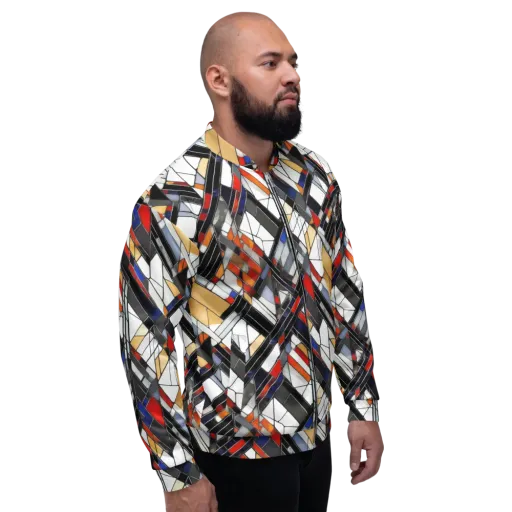 Stained Geometry on a Bomber Jacket