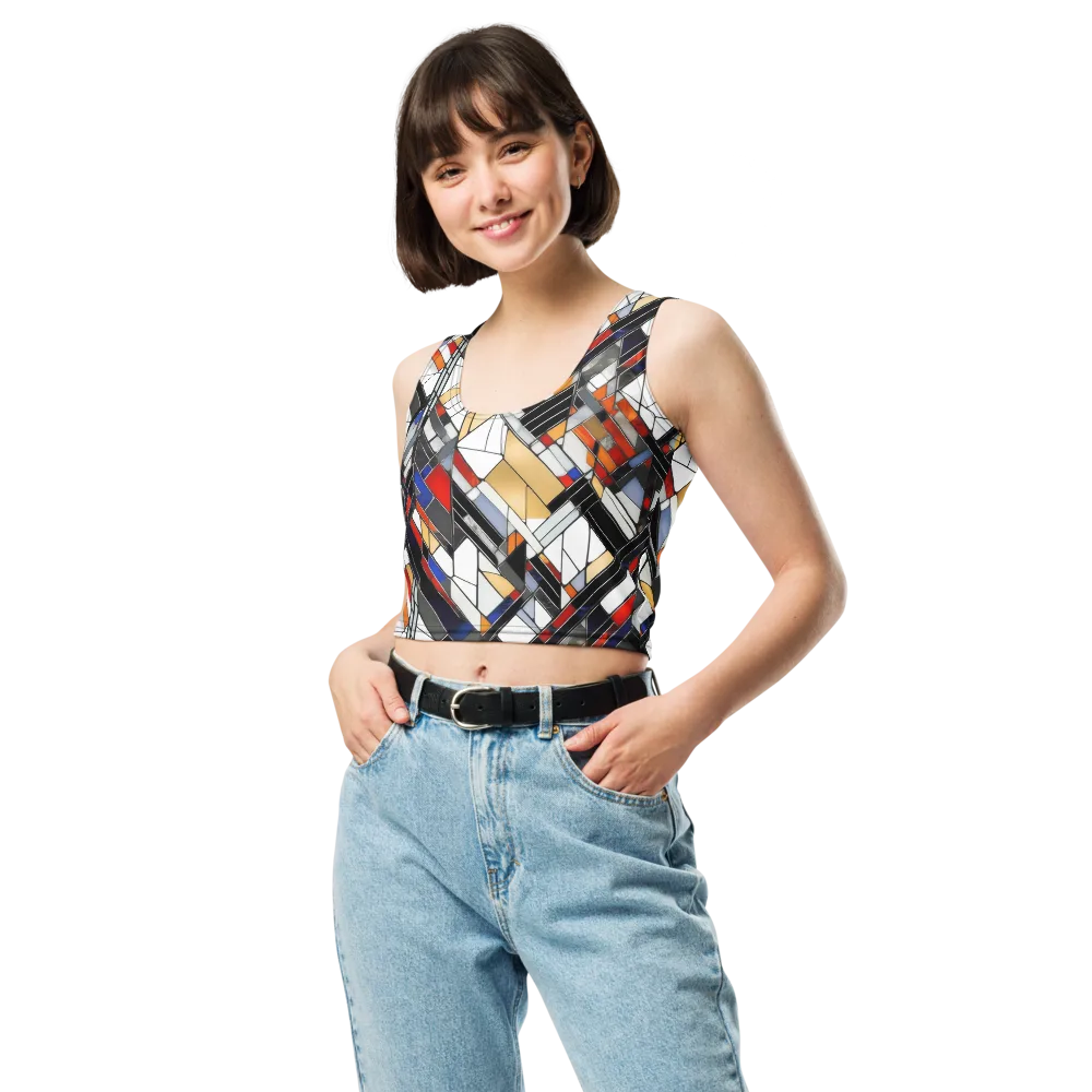 Stained Geometry on Crop Top — Front