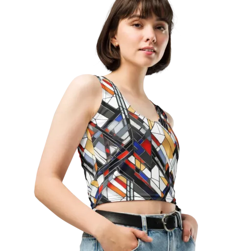 Stained Geometry on a Crop Top