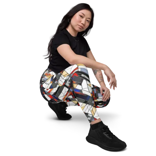 Stained Geometry on a Leggings with Pockets