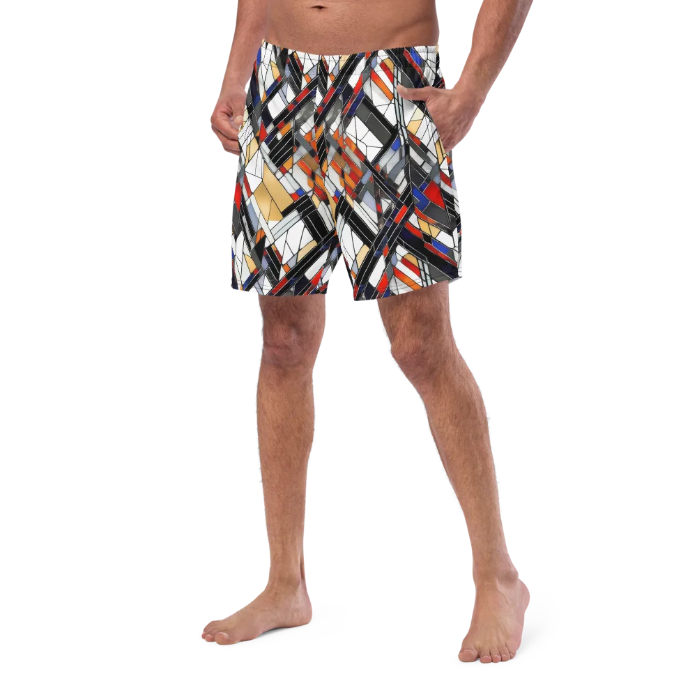 Stained Geometry on Swim Trunks — Left Front