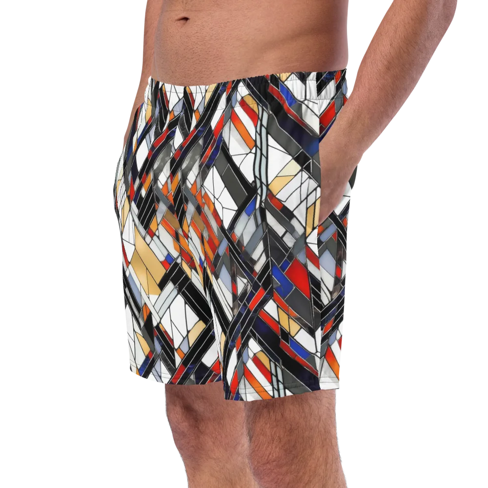 Stained Geometry on Swim Trunks — Left Front