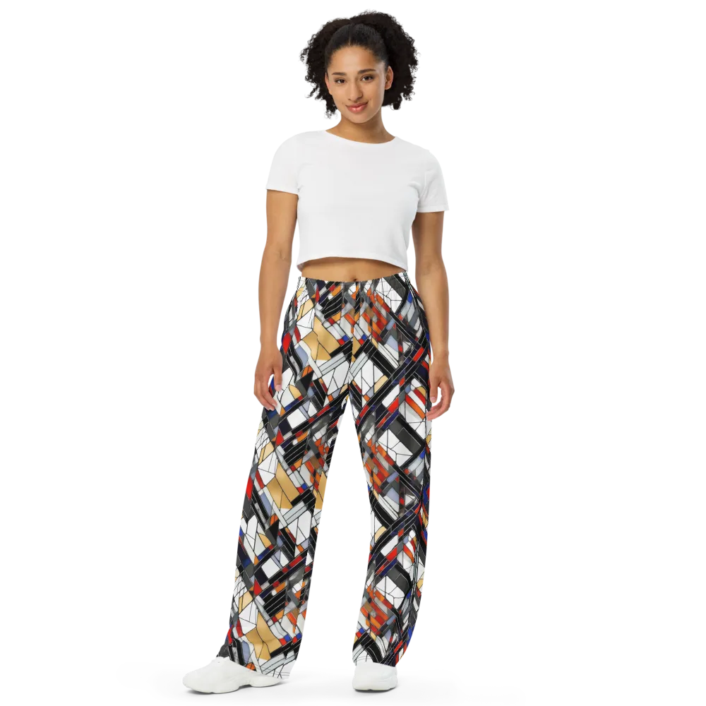 Stained Geometry on Wide-Leg Pants — Front