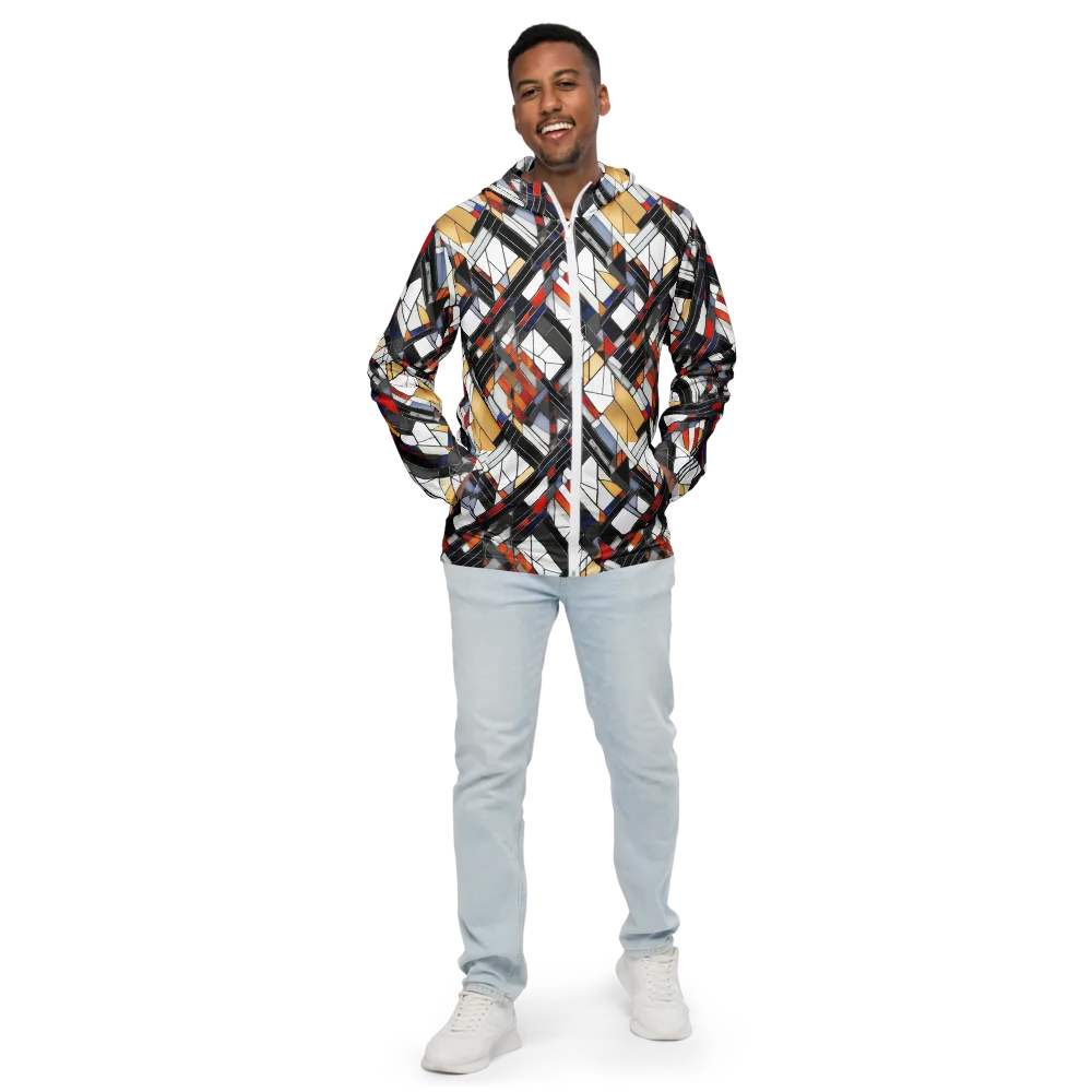 Stained Geometry on Men's Windbreaker — Front