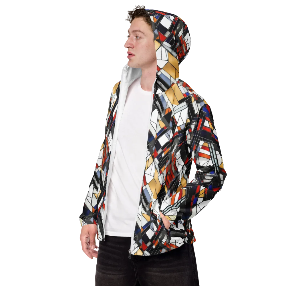 Stained Geometry on Men's Windbreaker — Left Front