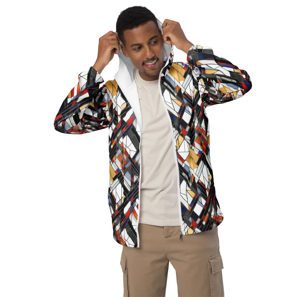 Stained Geometry on Men's Windbreaker — Front