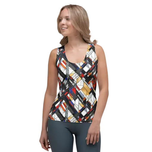 Stained Geometry on a Women's Tank Top