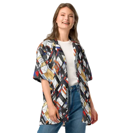 Stained Geometry on a Button Shirt