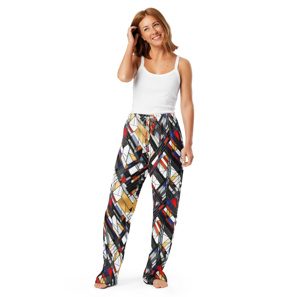 Stained Geometry on Women's Pajama Pants — Front