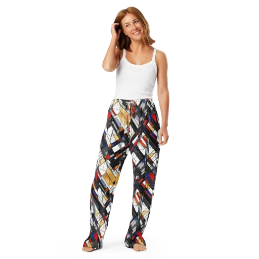 Stained Geometry on a Women's Pajama Pants