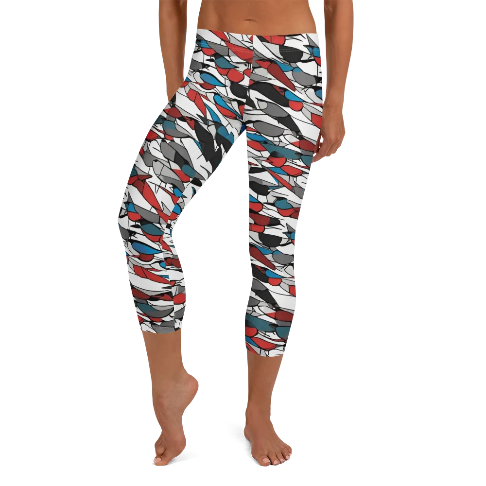 Redwing Static on Capri Leggings — Front