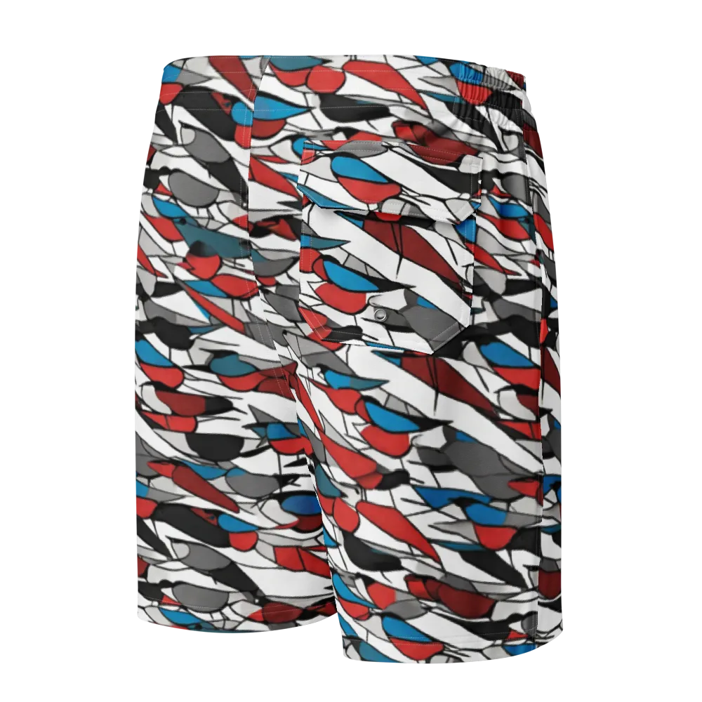 Redwing Static on Men's Board Shorts — Back