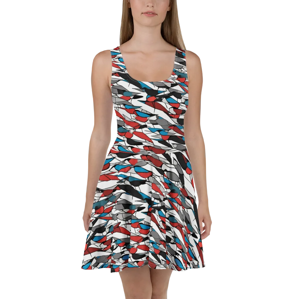 Redwing Static on Skater Dress — Front