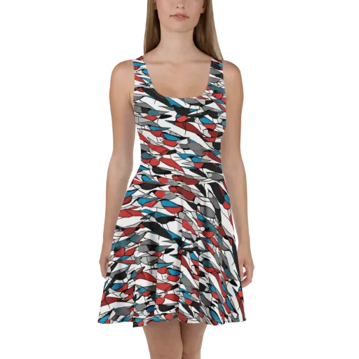 Redwing Static on a Skater Dress