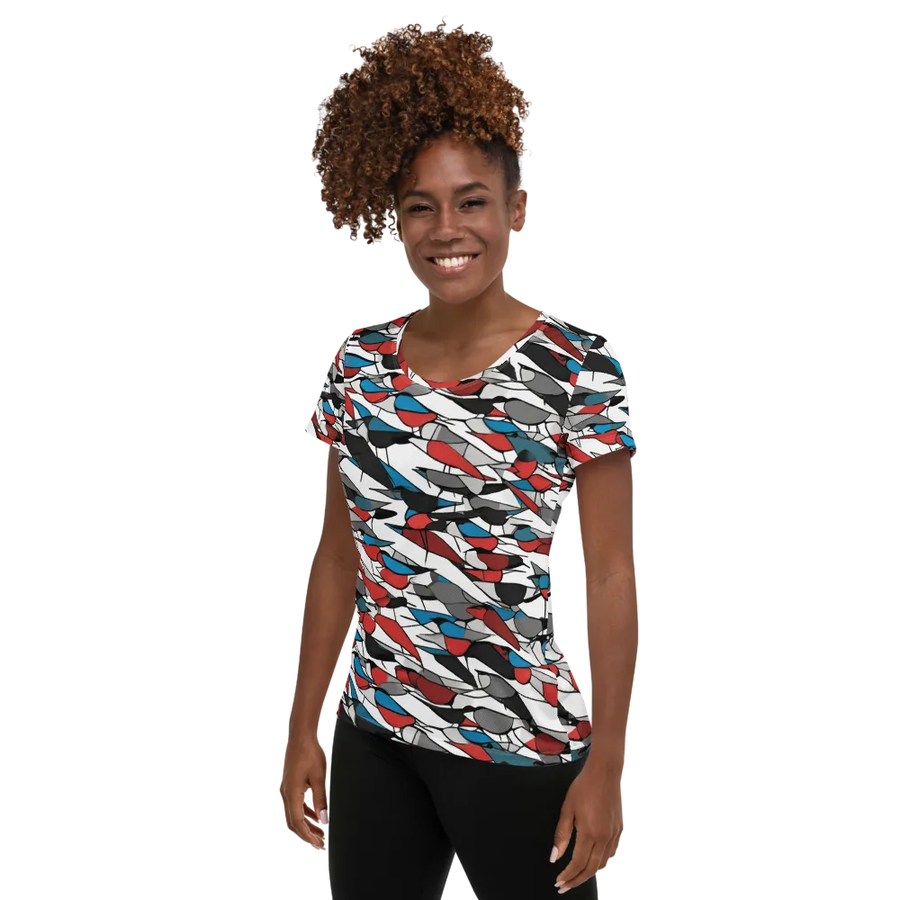 Redwing Static on Women's Athletic T-Shirt — Left