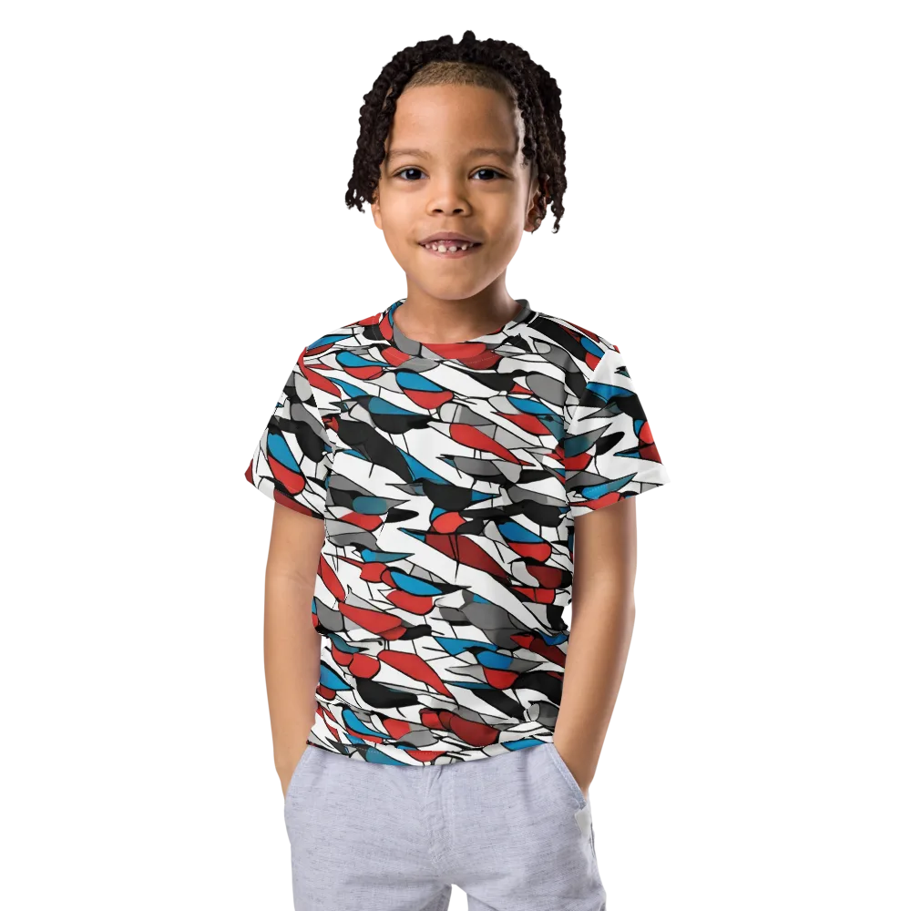 Redwing Static on Kids Crew Neck T-Shirt — Front