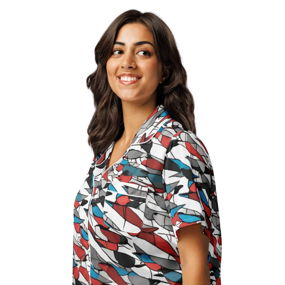 Redwing Static on Women's Short Sleeve Pajama Top — Left Front