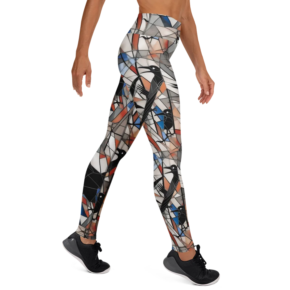 Stained Glass Crows on Yoga Leggings — Right
