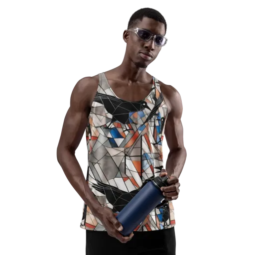 Stained Glass Crows on a Men's Tank Top