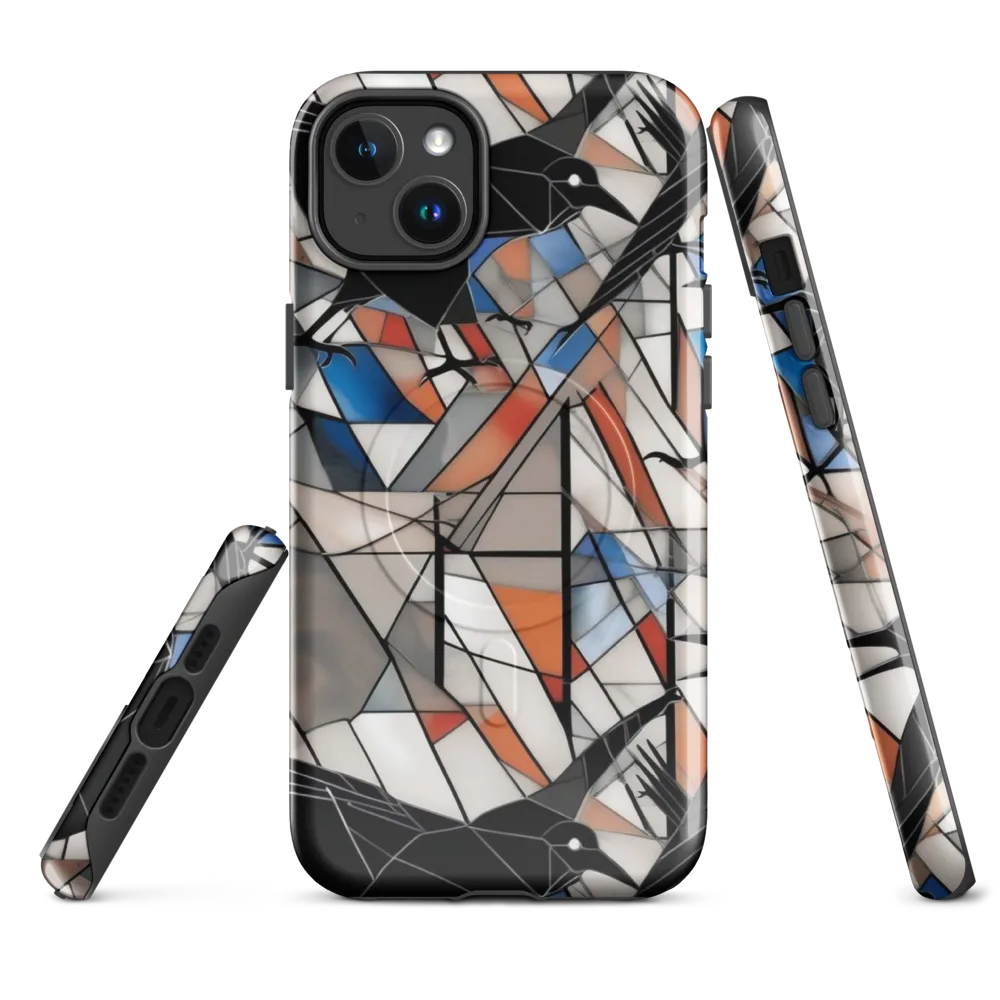 Stained Glass Crows on MagSafe Tough Case for iPhone® — Front