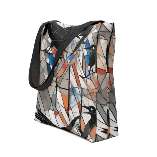 Stained Glass Crows on a Tote Bag