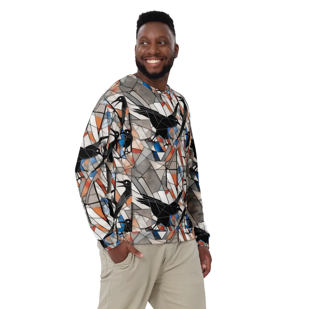 Stained Glass Crows on Sweatshirt — Front