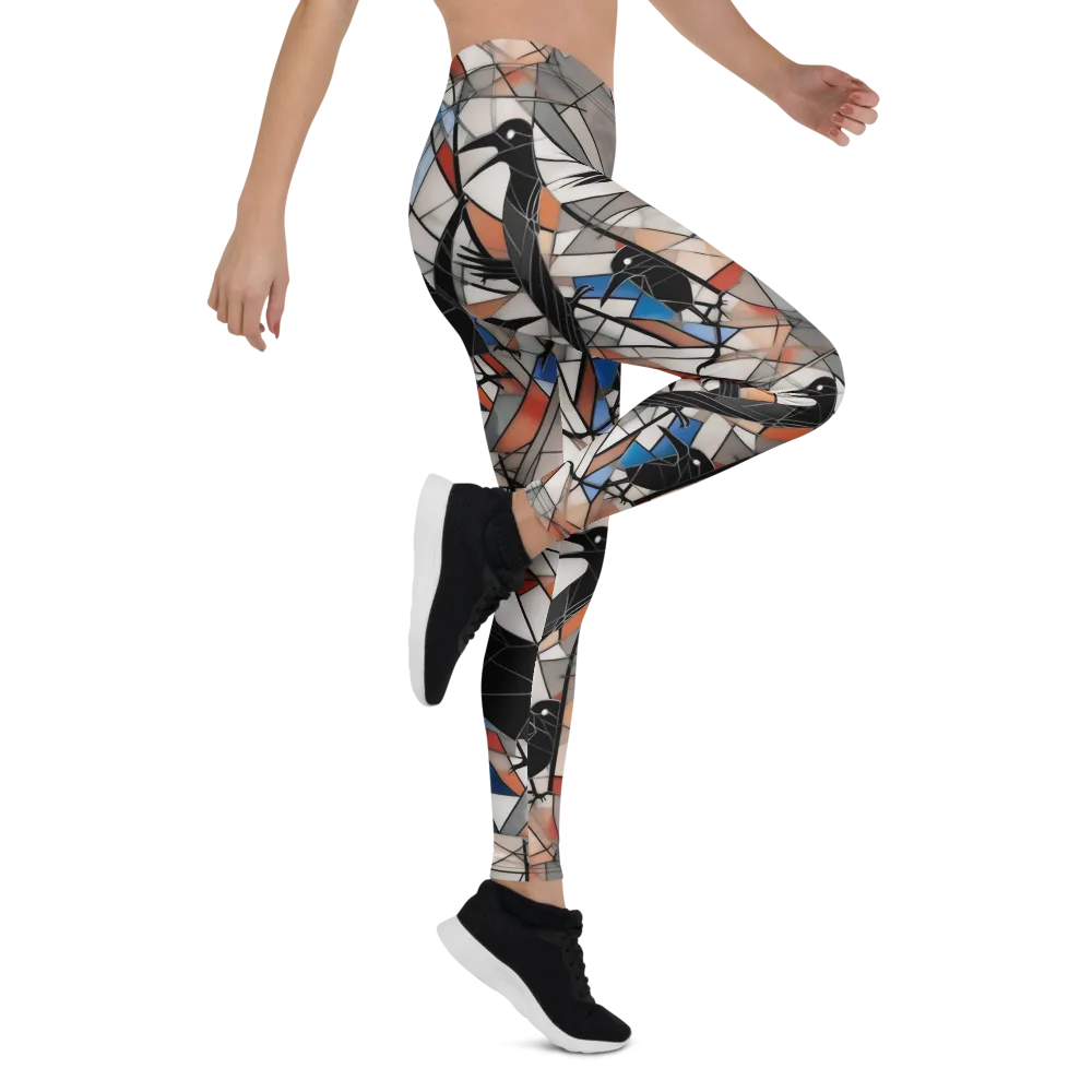 Stained Glass Crows on Leggings — Right