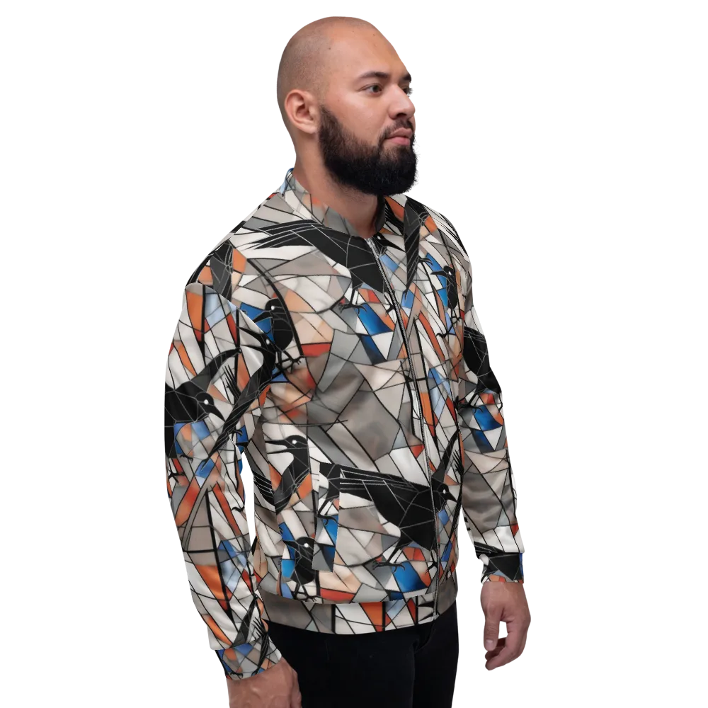 Stained Glass Crows on Bomber Jacket — Right